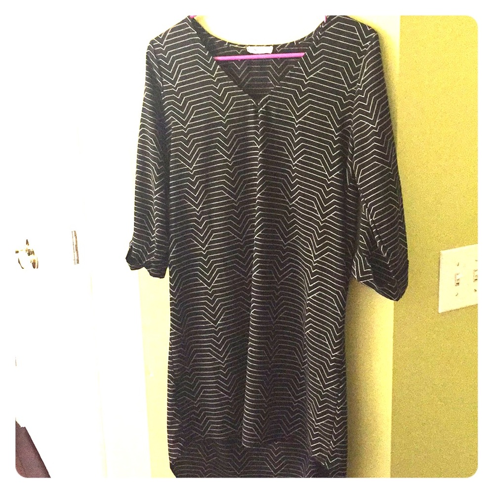 Striped black and cream dress!